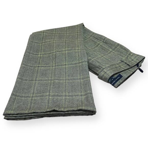 FRENCH CONNECTION Wool Wide Leg Plaid Pants Trousers Brown Key Lime Career 6 - Picture 10 of 11